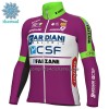 Completo Maglia ML + Pantaloncino con bretelle ML 2022 Bardiani-CSF Faizane Winter Invernale Verde Lilla